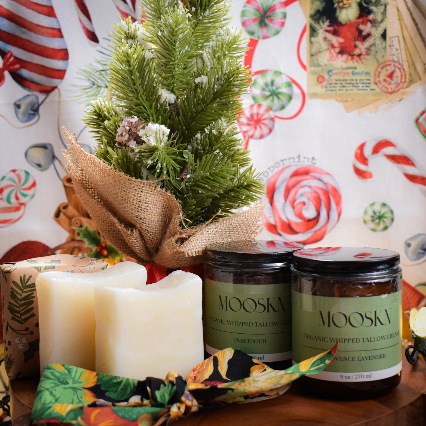Mooskn Holiday Bundle — 2 Whipped Tallow Creams (9 oz) + 2 Artisanal Tallow Soaps